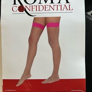 Roma Pink Thigh High Stockings